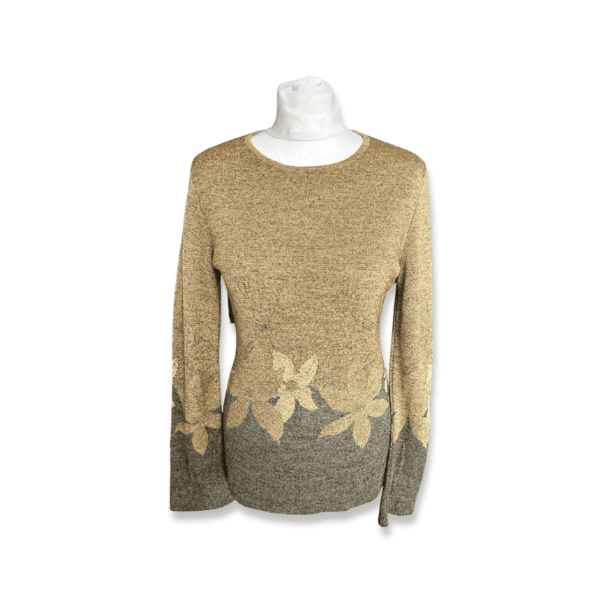 Vintage 80s KENZO JUNGLE Gold Metallic Floral Knit Jumper – Emily